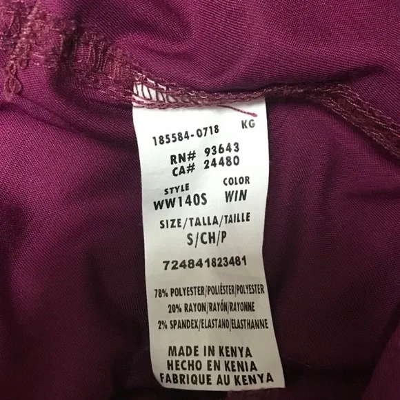 Cherokee Workwear Revolution Scrub Pants Maroon Wine - Picture 11 of 13